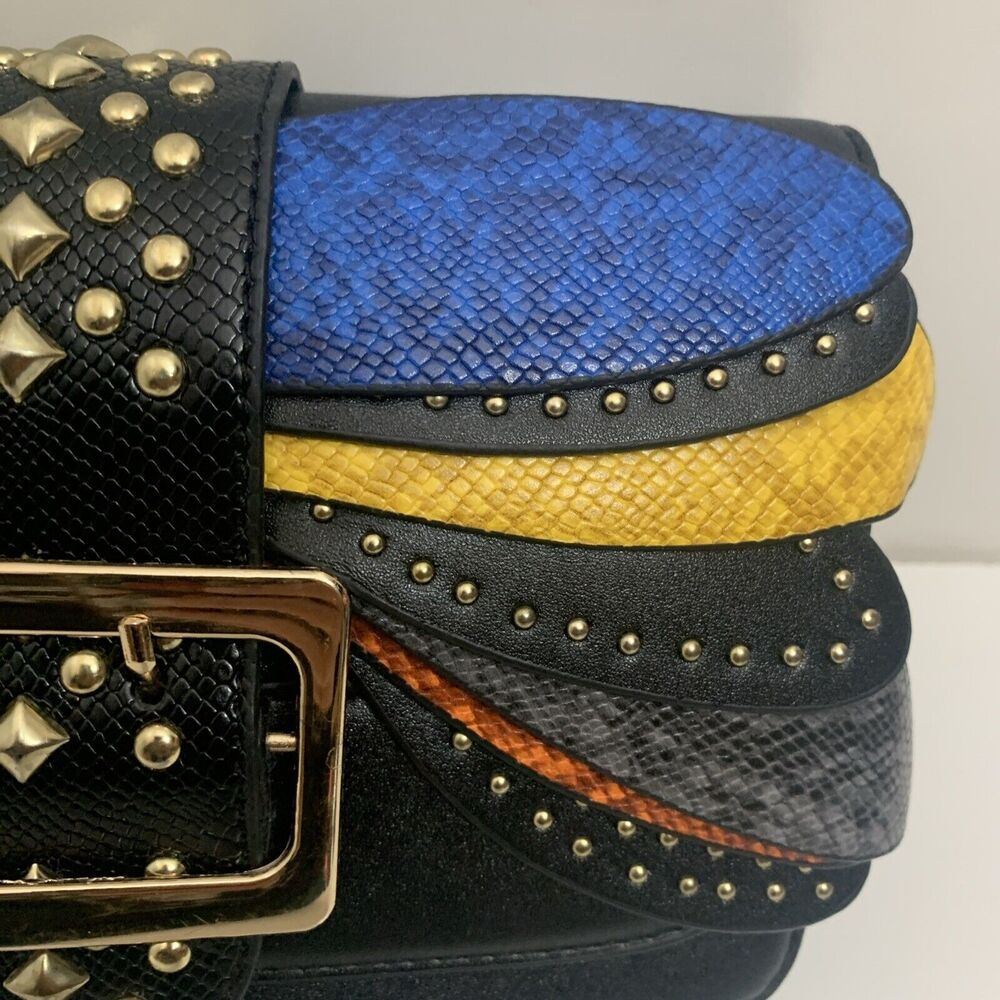 Multi-Layer Stacked Colored Handbag With Studs - … - image 4